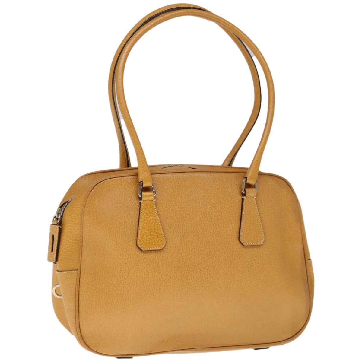 PRADA Hand Bag Leather Brown  hk1094