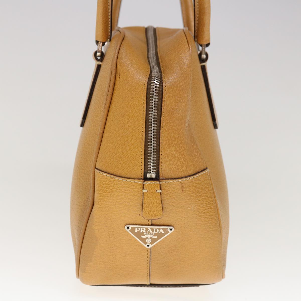 PRADA Hand Bag Leather Brown  hk1094