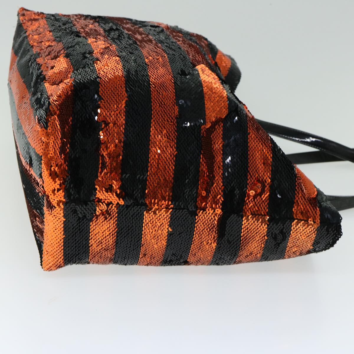 PRADA Sequin Tote Bag Nylon Orange  hk1096