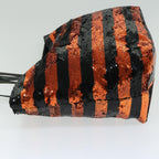 PRADA Sequin Tote Bag Nylon Orange  hk1096