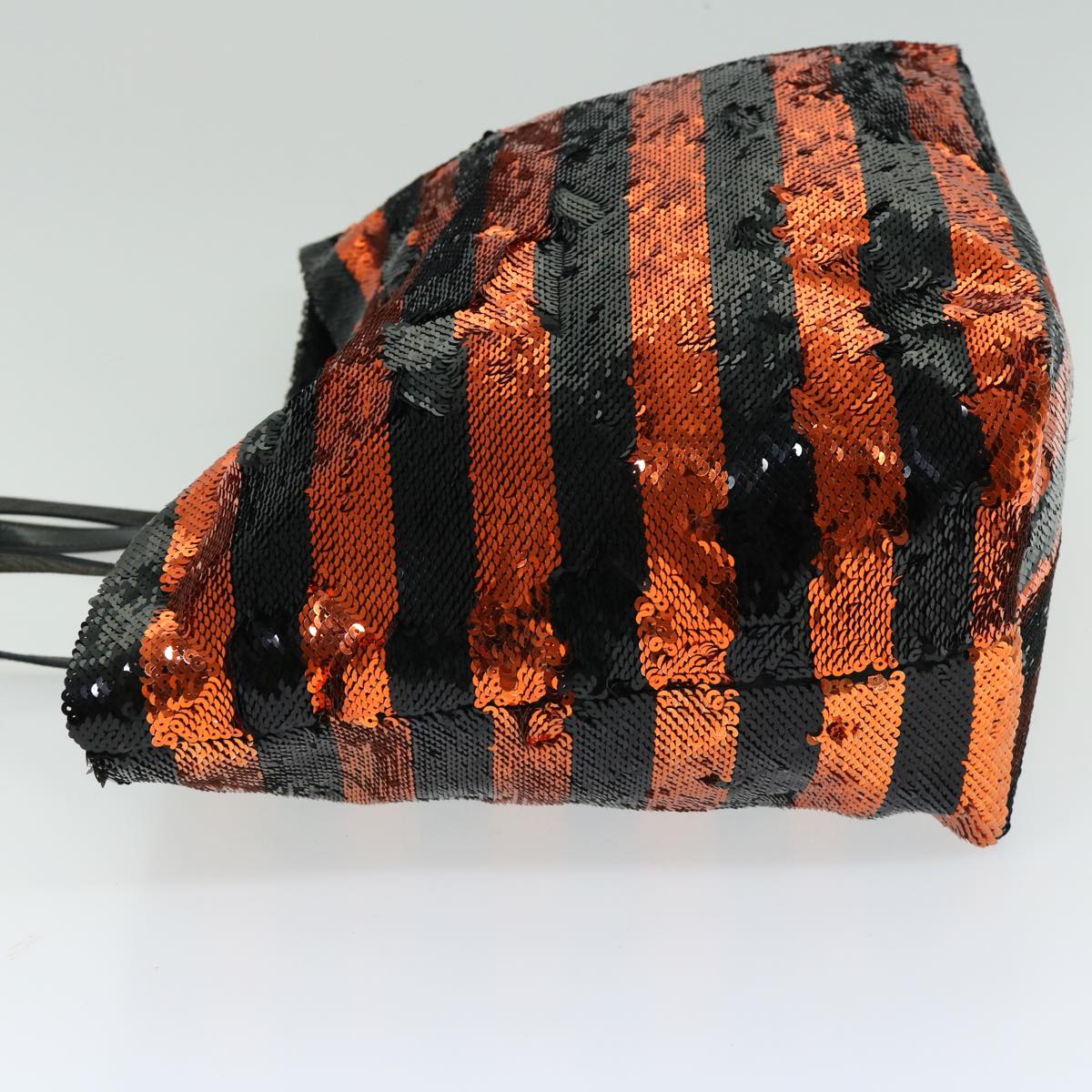 PRADA Sequin Tote Bag Nylon Orange  hk1096