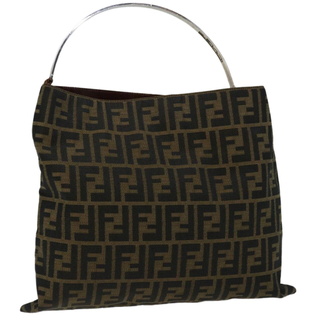 FENDI Zucca Canvas Hand Bag Black Brownhk1112