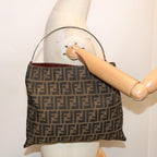 FENDI Zucca Canvas Hand Bag Black Brownhk1112