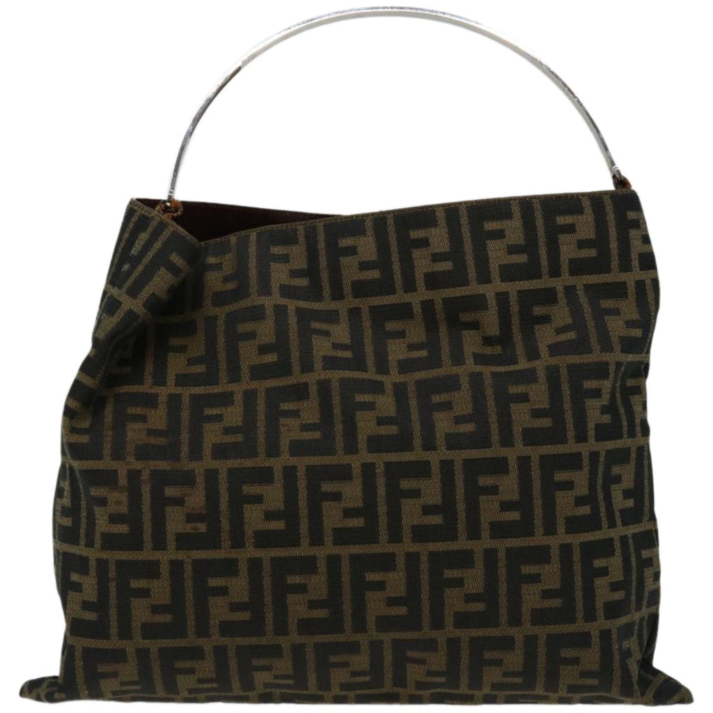 FENDI Zucca Canvas Hand Bag Black Brownhk1112