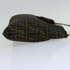 FENDI Zucca Canvas Hand Bag Black Brownhk1112