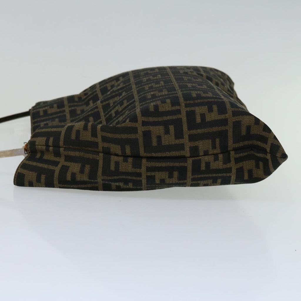 FENDI Zucca Canvas Hand Bag Black Brownhk1112