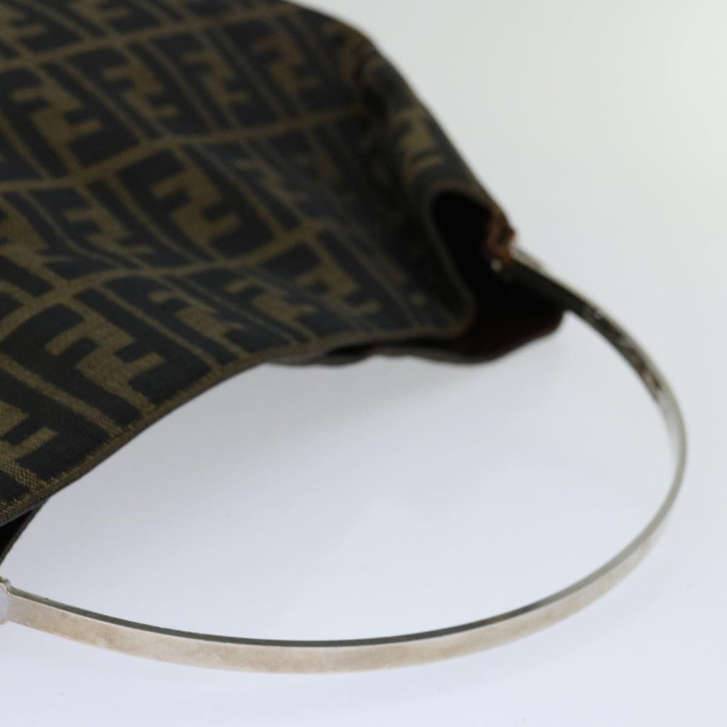 FENDI Zucca Canvas Hand Bag Black Brownhk1112