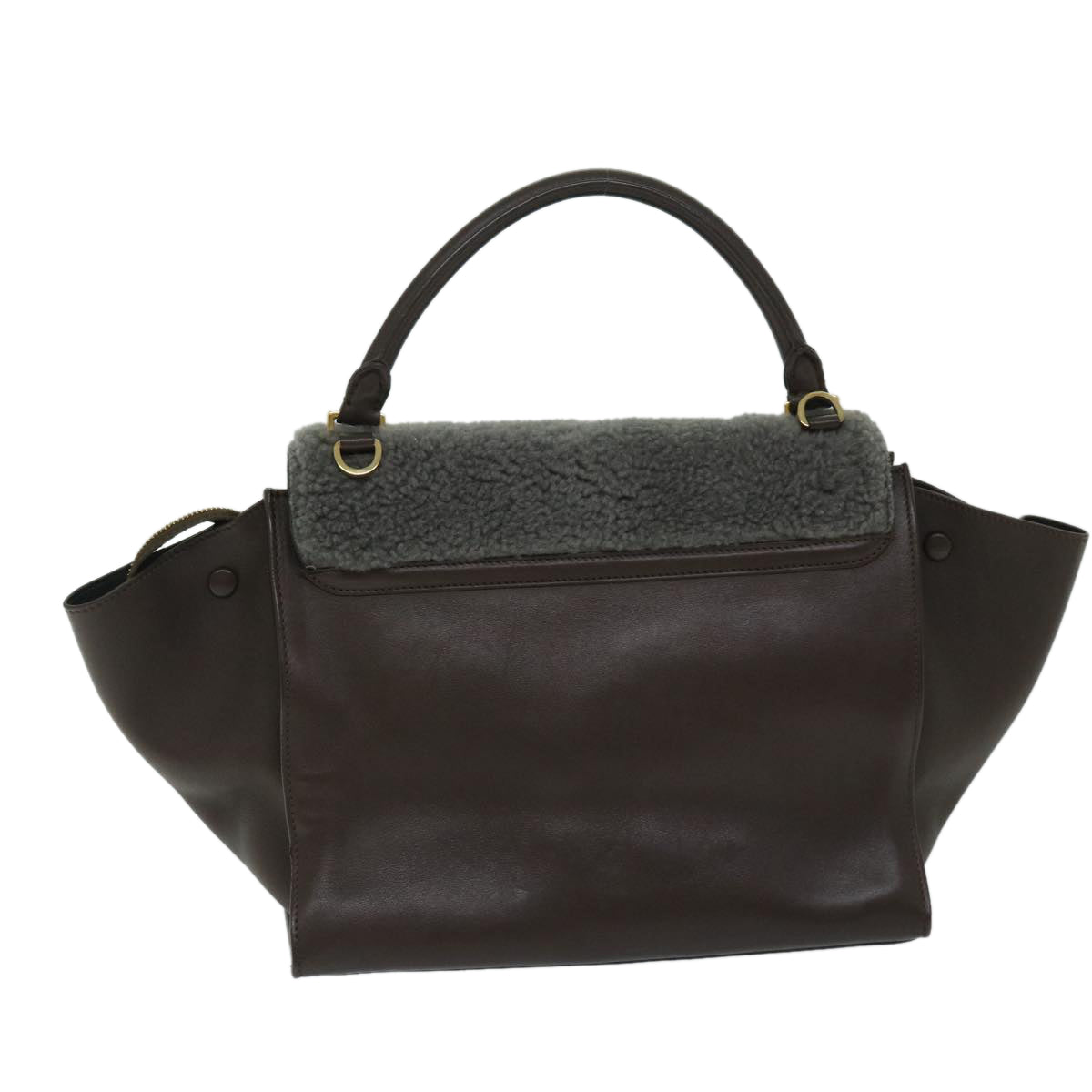 CELINE Trapeze Hand Bag Leather 2way Brown  hk1137