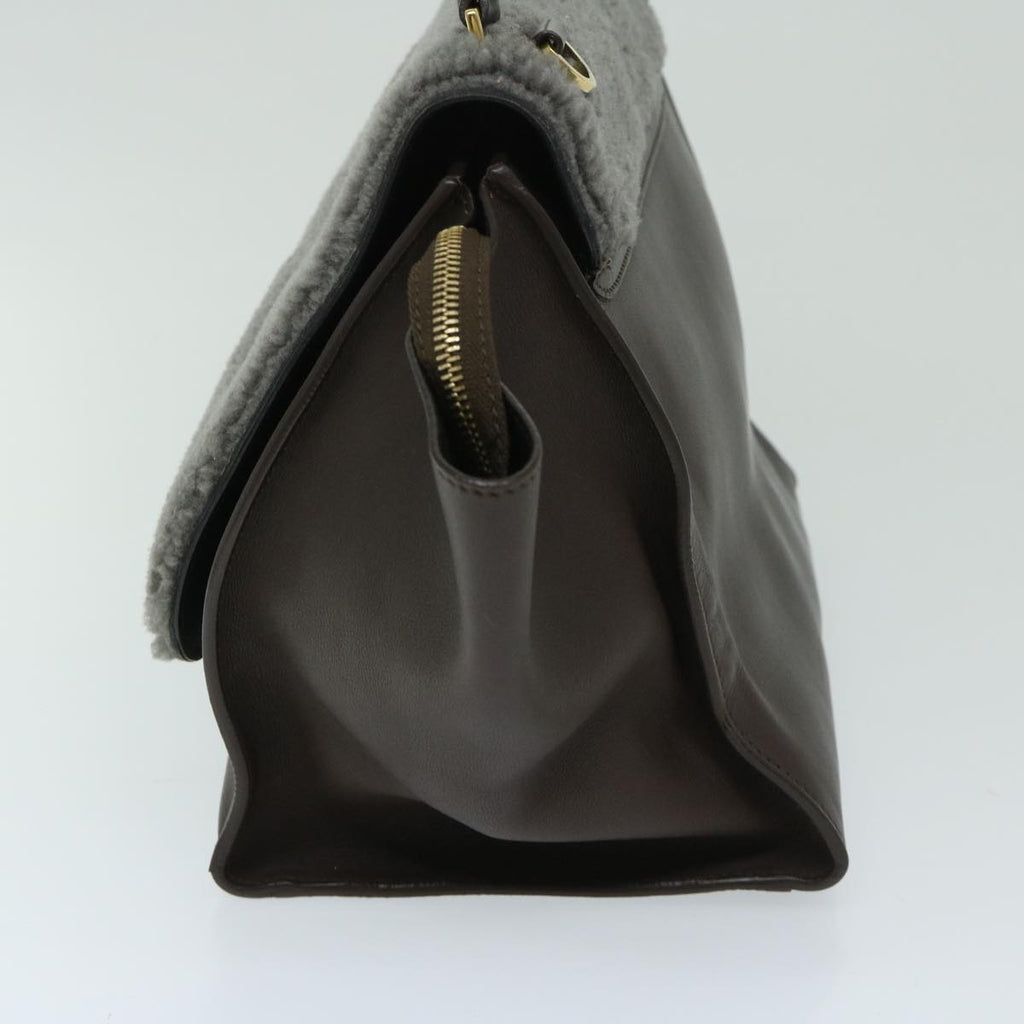 CELINE Trapeze Hand Bag Leather 2way Brown  hk1137