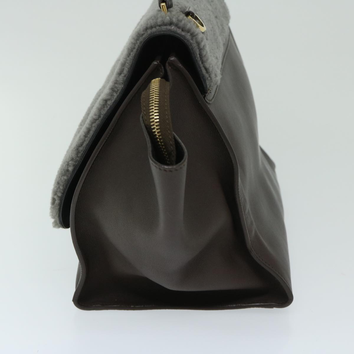 CELINE Trapeze Hand Bag Leather 2way Brown  hk1137