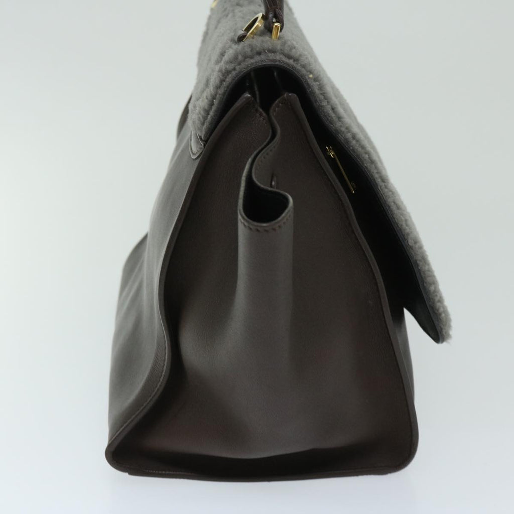 CELINE Trapeze Hand Bag Leather 2way Brown  hk1137