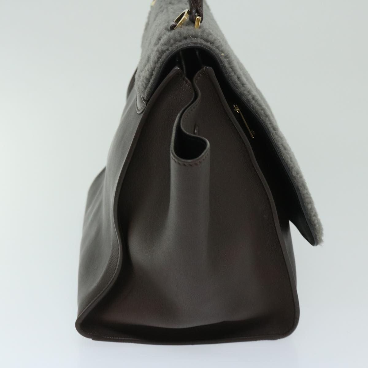 CELINE Trapeze Hand Bag Leather 2way Brown  hk1137