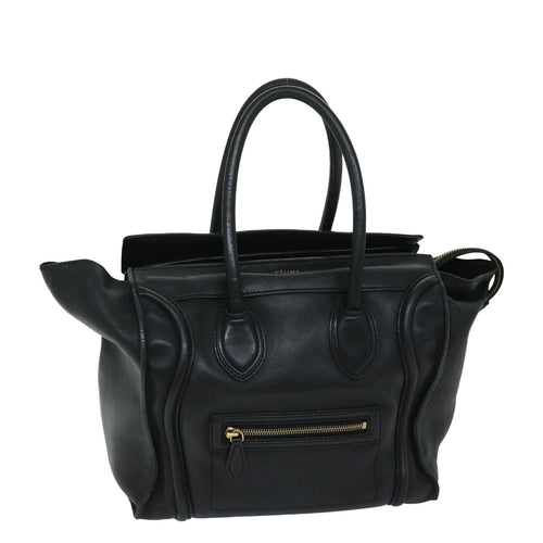 CELINE Luggage Phantom Tote Bag Leather Black  hk1138
