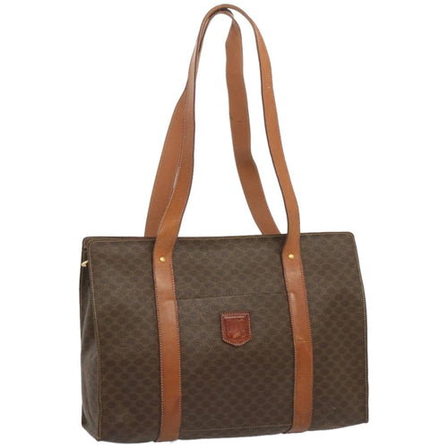 CELINE Macadam Canvas Tote Bag PVC Brown Auth hk1145