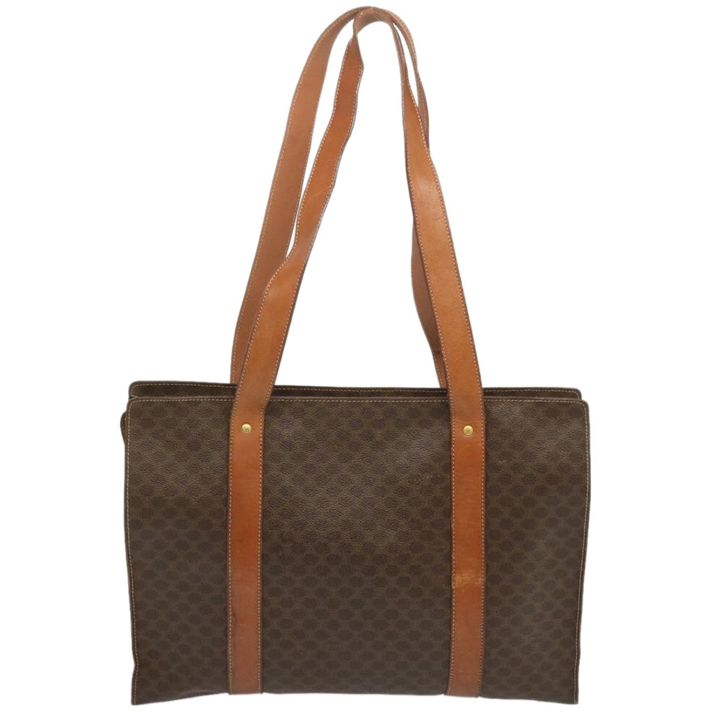 CELINE Macadam Canvas Tote Bag PVC Brown Auth hk1145