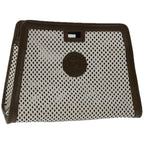 FENDI Mini Peek A Boo Clutch Bag Leather Whitehk1148
