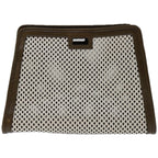 FENDI Mini Peek A Boo Clutch Bag Leather Whitehk1148