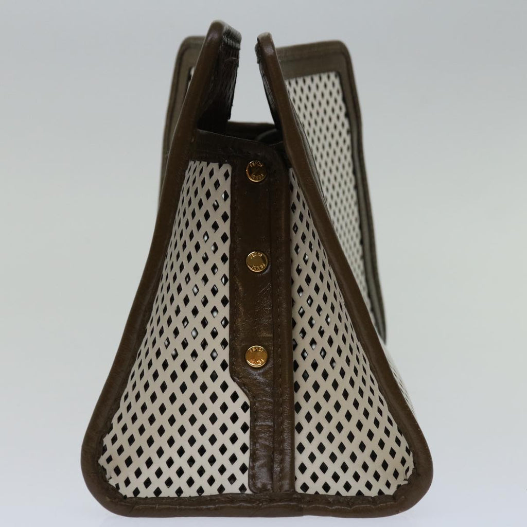 FENDI Mini Peek A Boo Clutch Bag Leather Whitehk1148