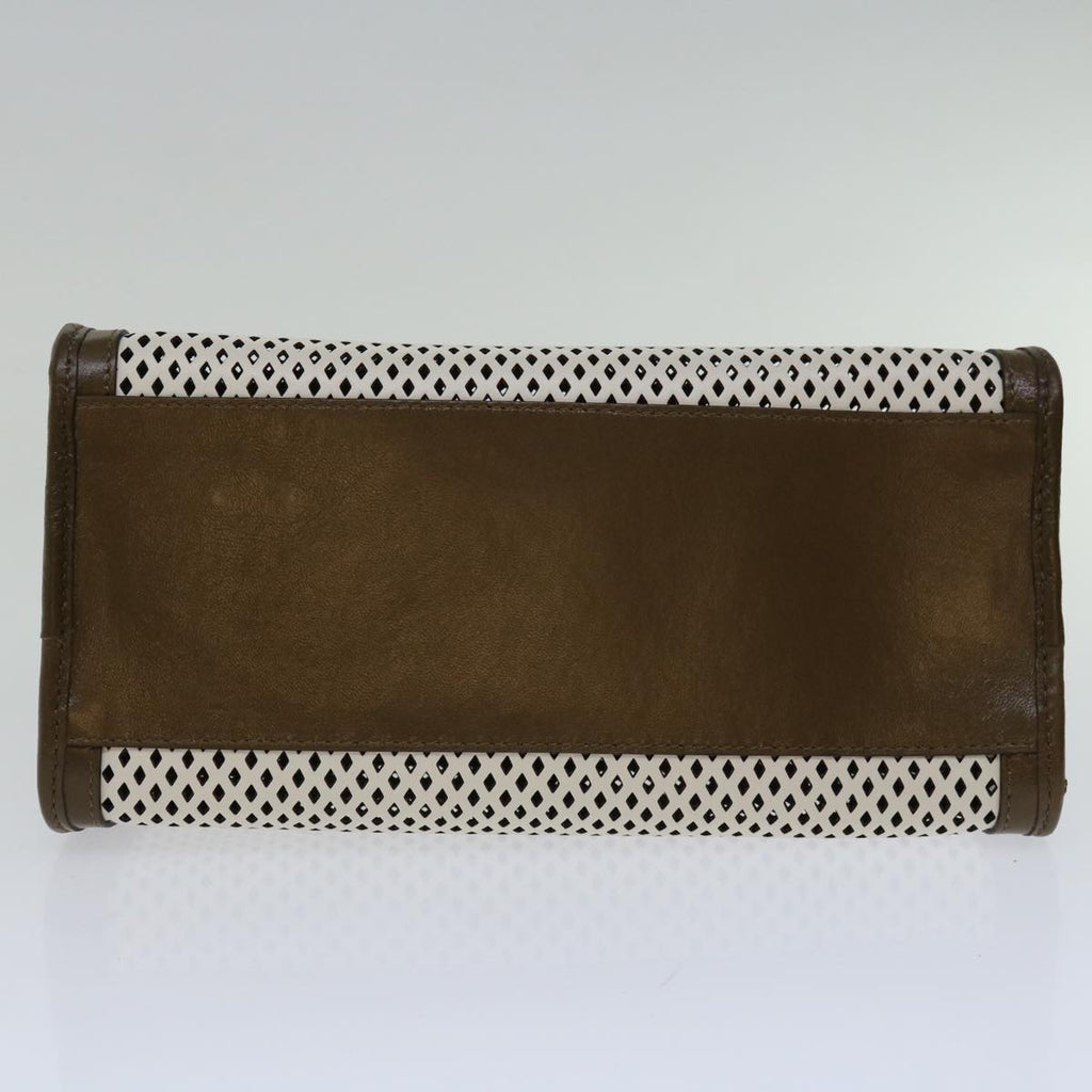 FENDI Mini Peek A Boo Clutch Bag Leather Whitehk1148