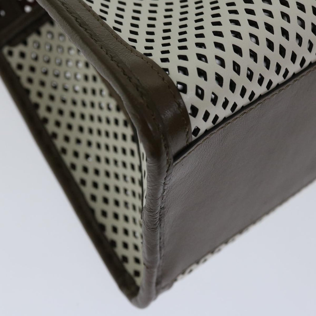 FENDI Mini Peek A Boo Clutch Bag Leather Whitehk1148