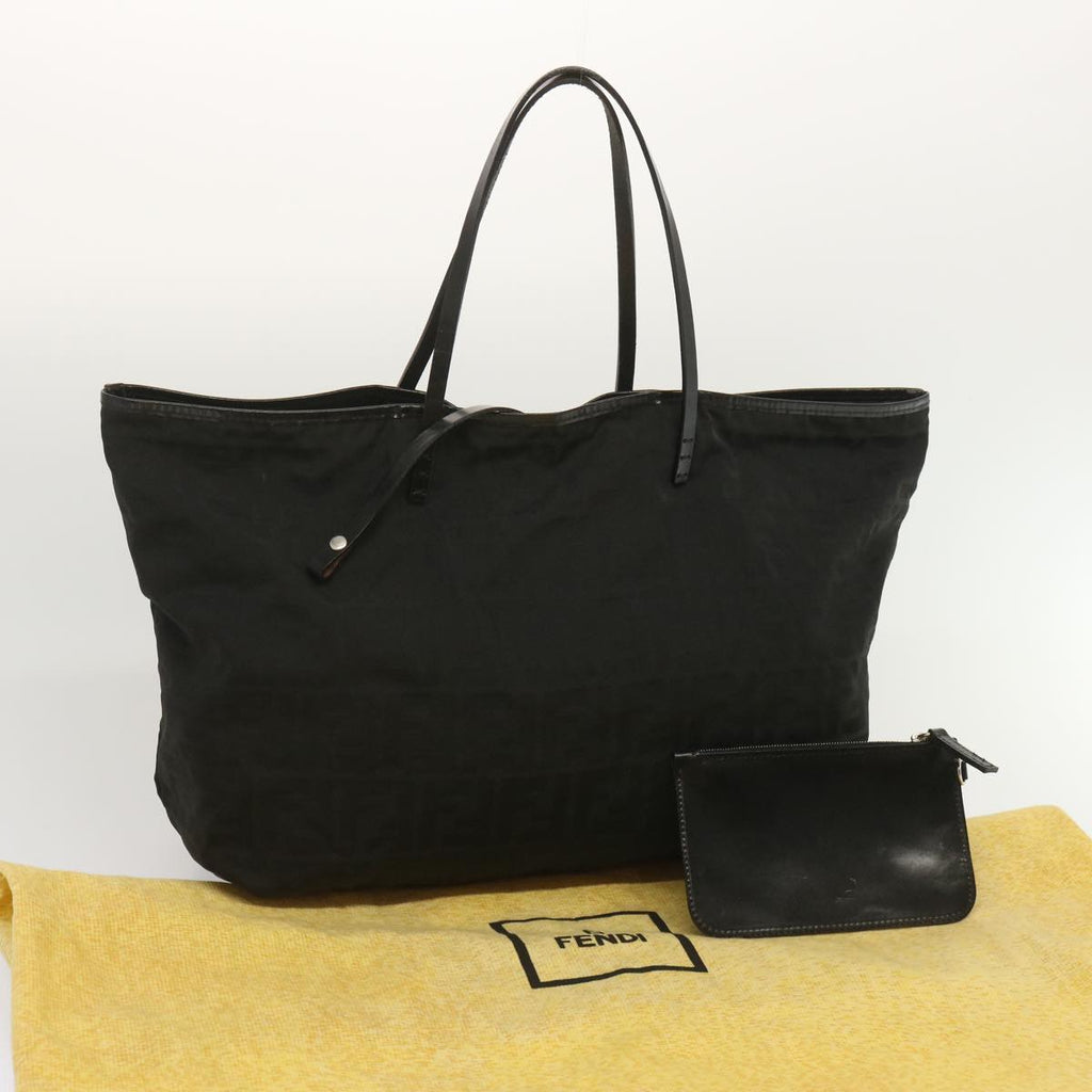 FENDI Zucca Canvas Tote Bag Blackhk1174