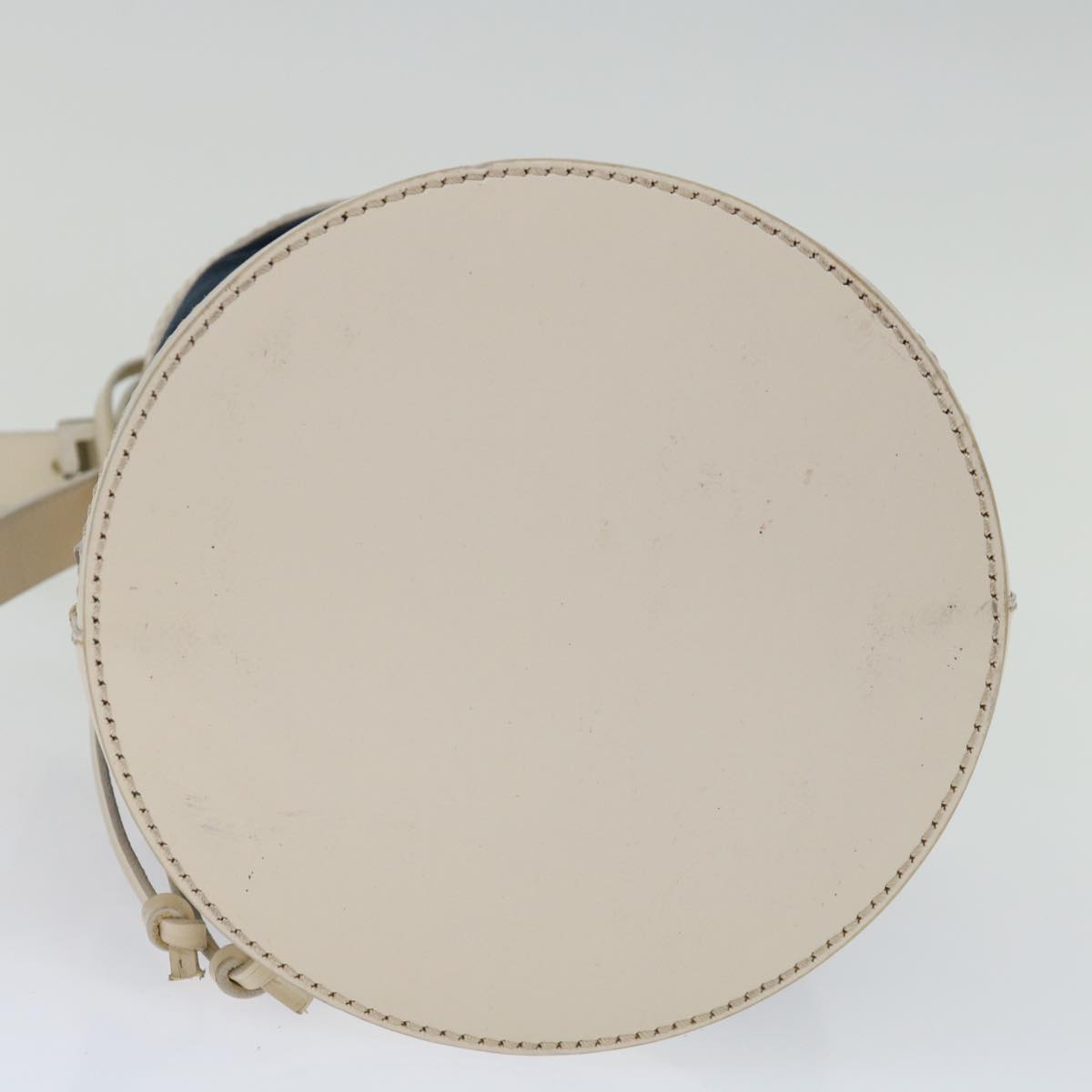FENDI Hand Bag Canvas Navy Whitehk1190