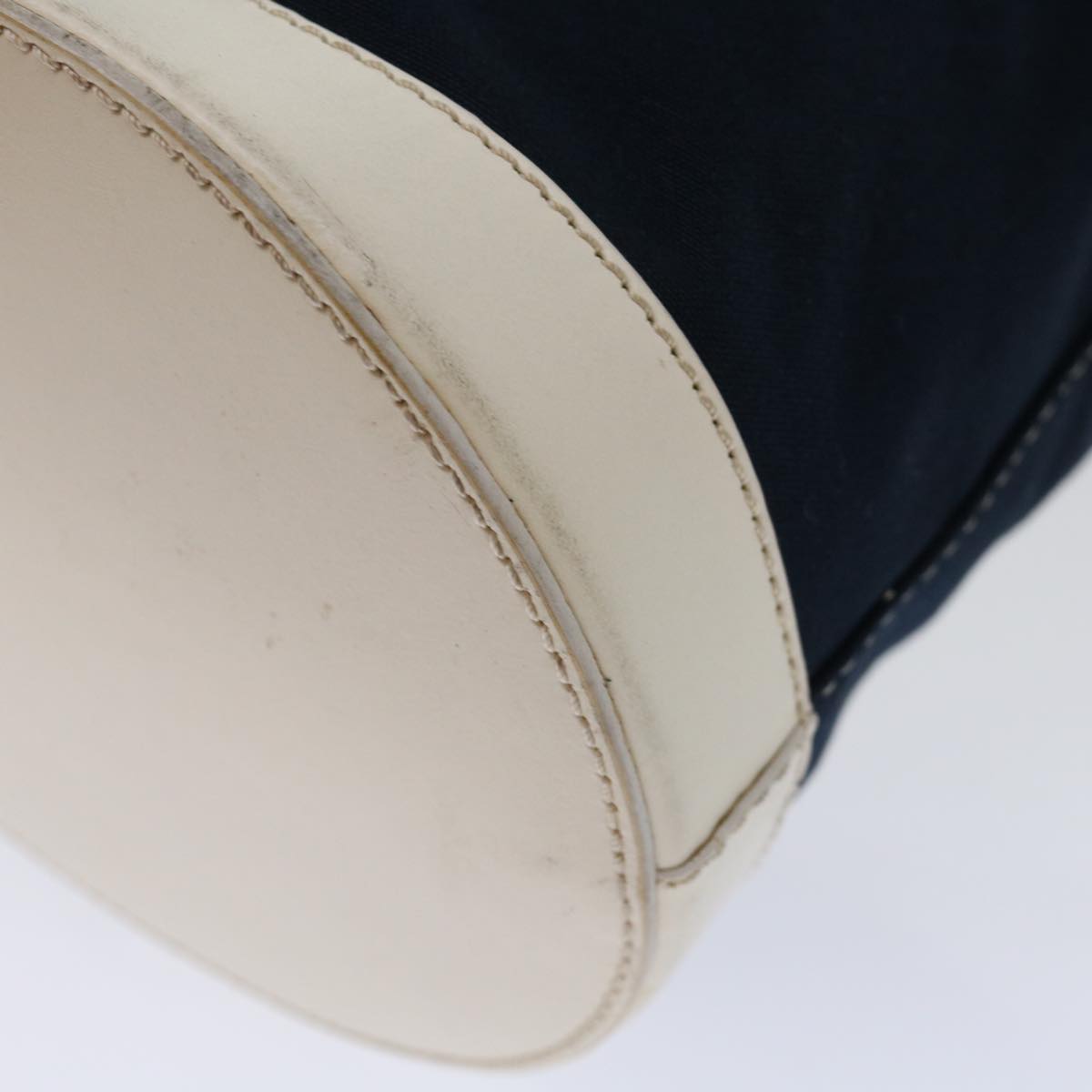 FENDI Hand Bag Canvas Navy Whitehk1190