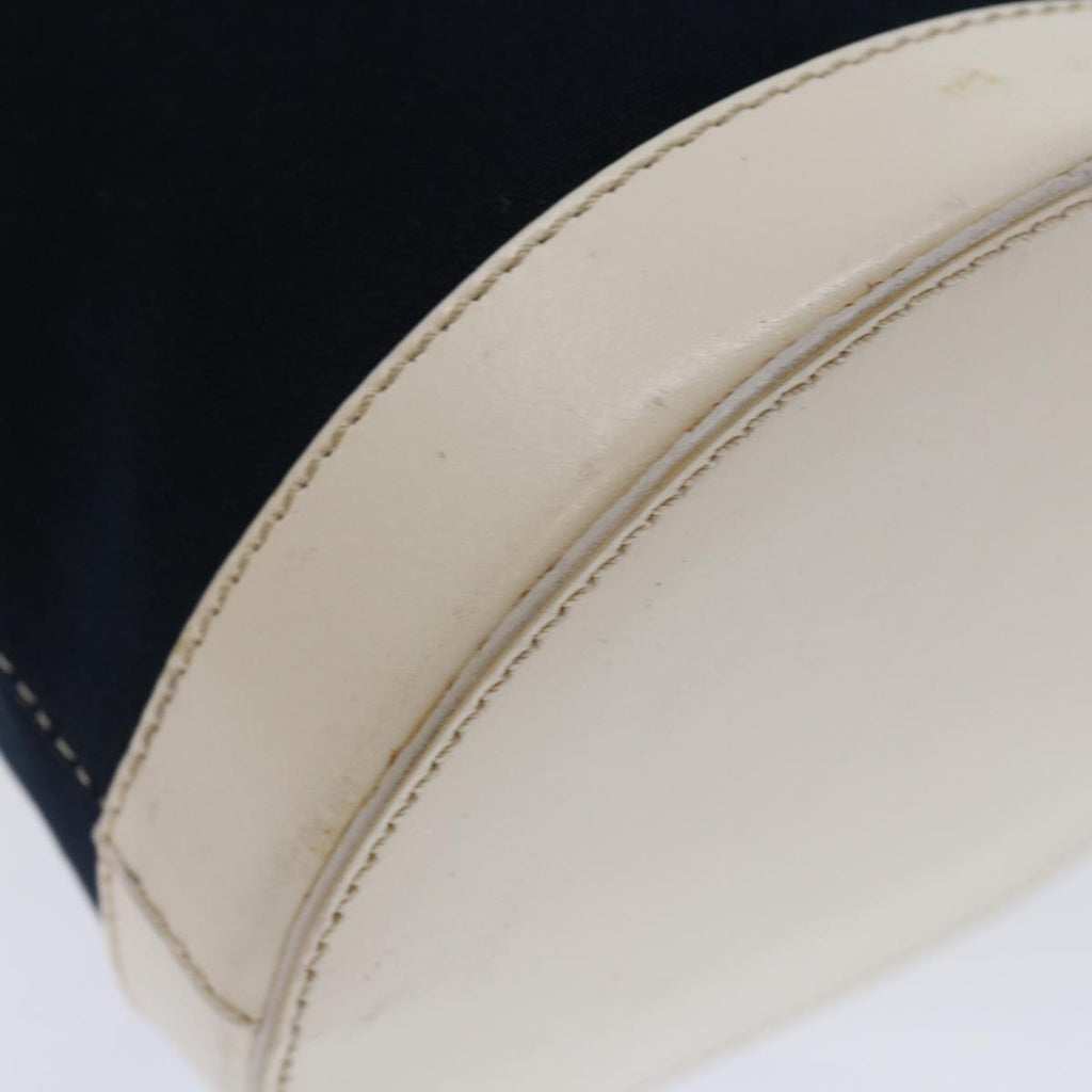 FENDI Hand Bag Canvas Navy Whitehk1190
