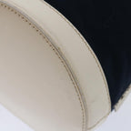 FENDI Hand Bag Canvas Navy Whitehk1190