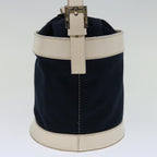 FENDI Hand Bag Canvas Navy Whitehk1190