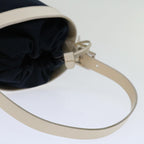FENDI Hand Bag Canvas Navy Whitehk1190