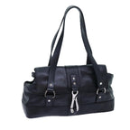 CELINE Shoulder Bag Leather Black  hk1202