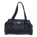 CELINE Shoulder Bag Leather Black  hk1202