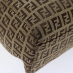 FENDI Zucchino Canvas Hand Bag Nylon Beigehk1256