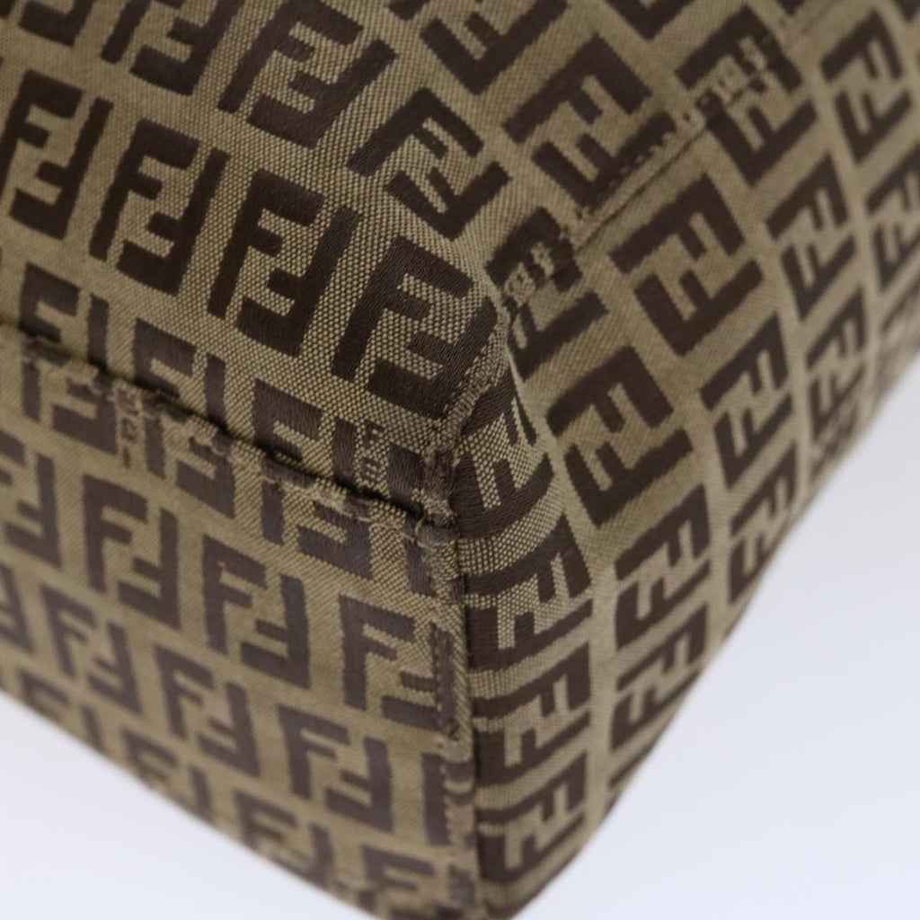 FENDI Zucchino Canvas Hand Bag Nylon Beigehk1256