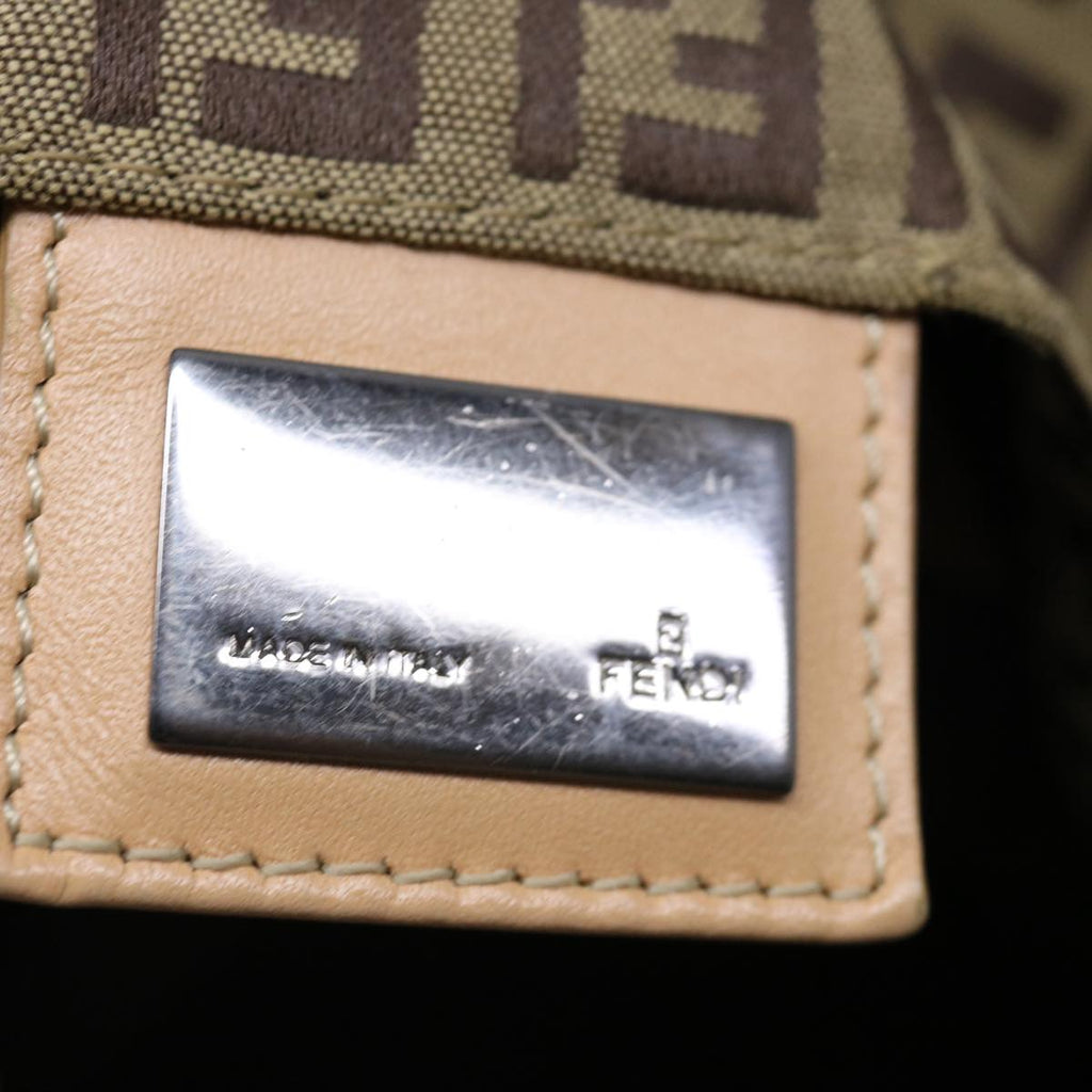 FENDI Zucchino Canvas Hand Bag Nylon Beigehk1256