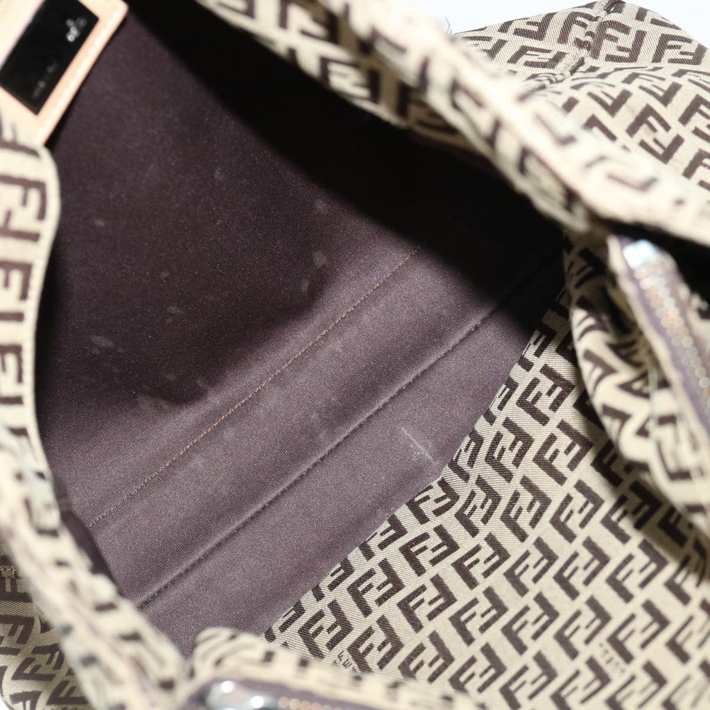 FENDI Zucchino Canvas Hand Bag Nylon Beigehk1256