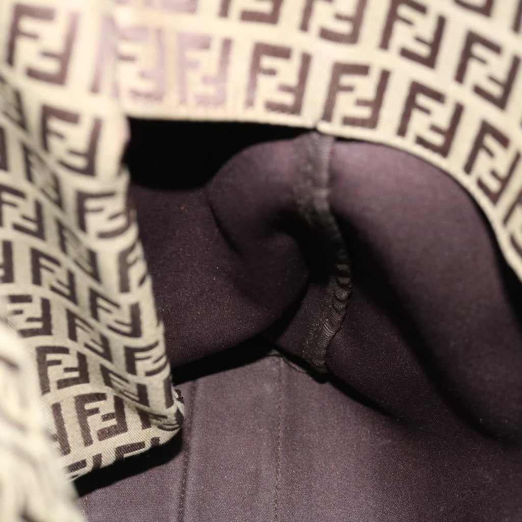 FENDI Zucchino Canvas Hand Bag Nylon Beigehk1256