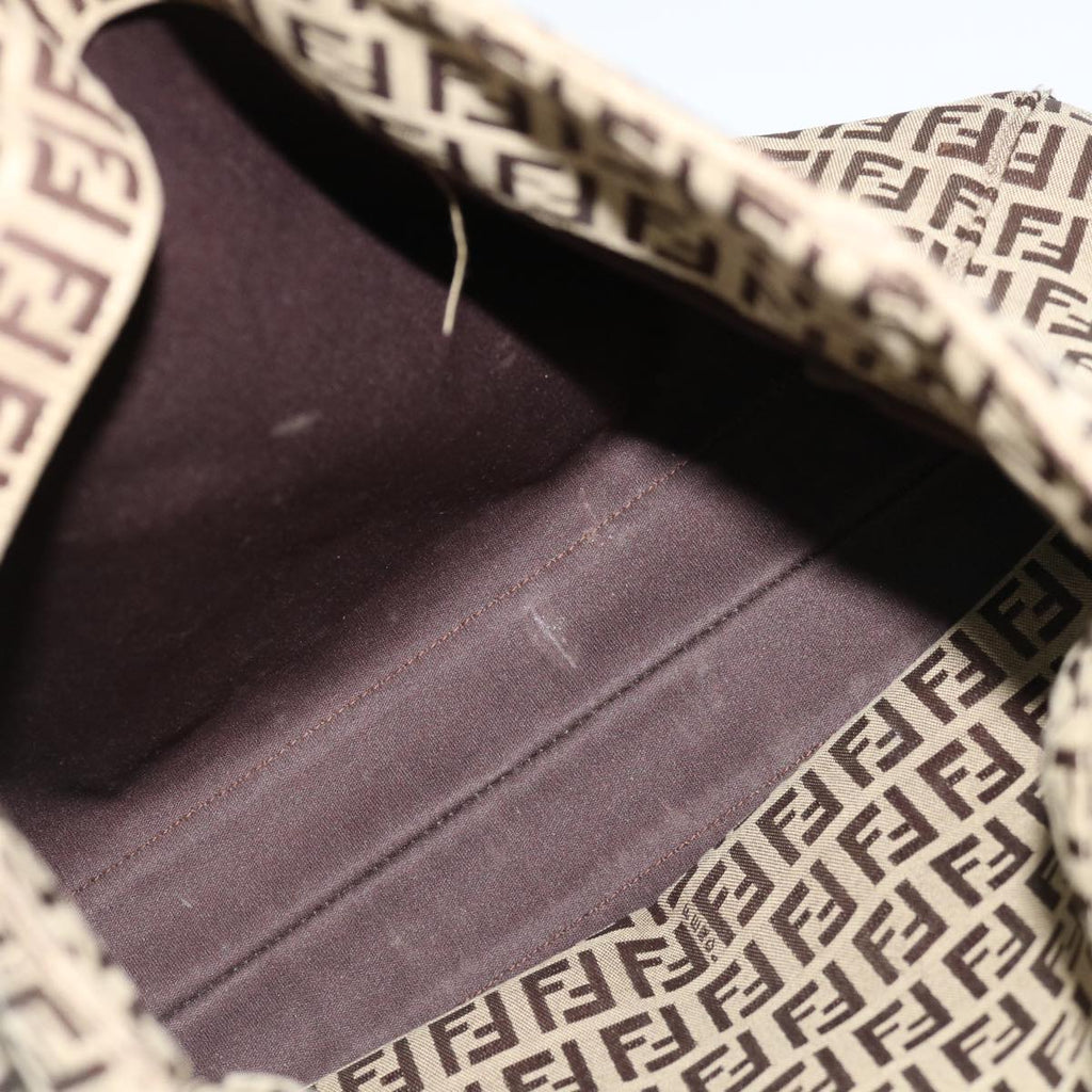 FENDI Zucchino Canvas Hand Bag Nylon Beigehk1256