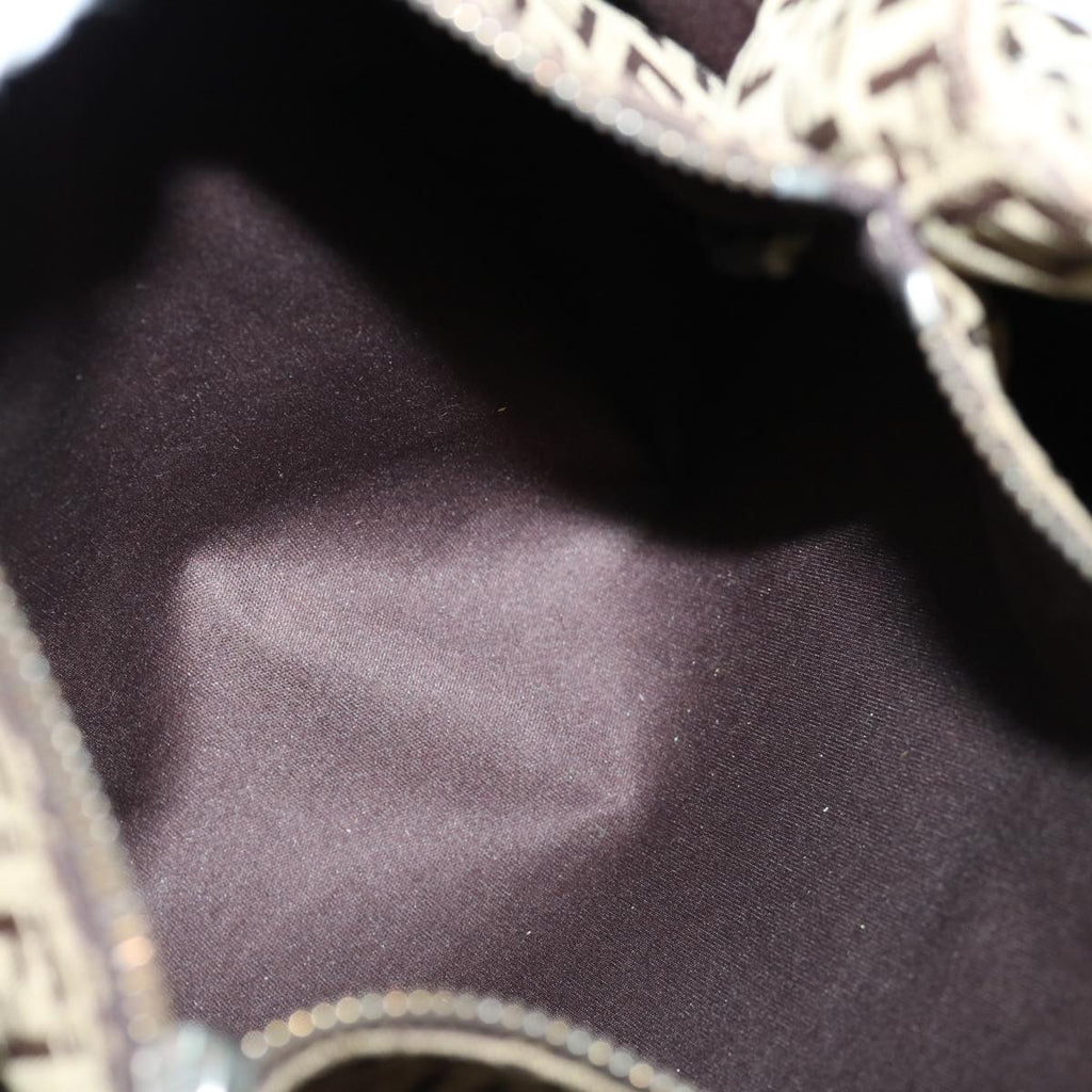 FENDI Zucchino Canvas Hand Bag Nylon Beigehk1256