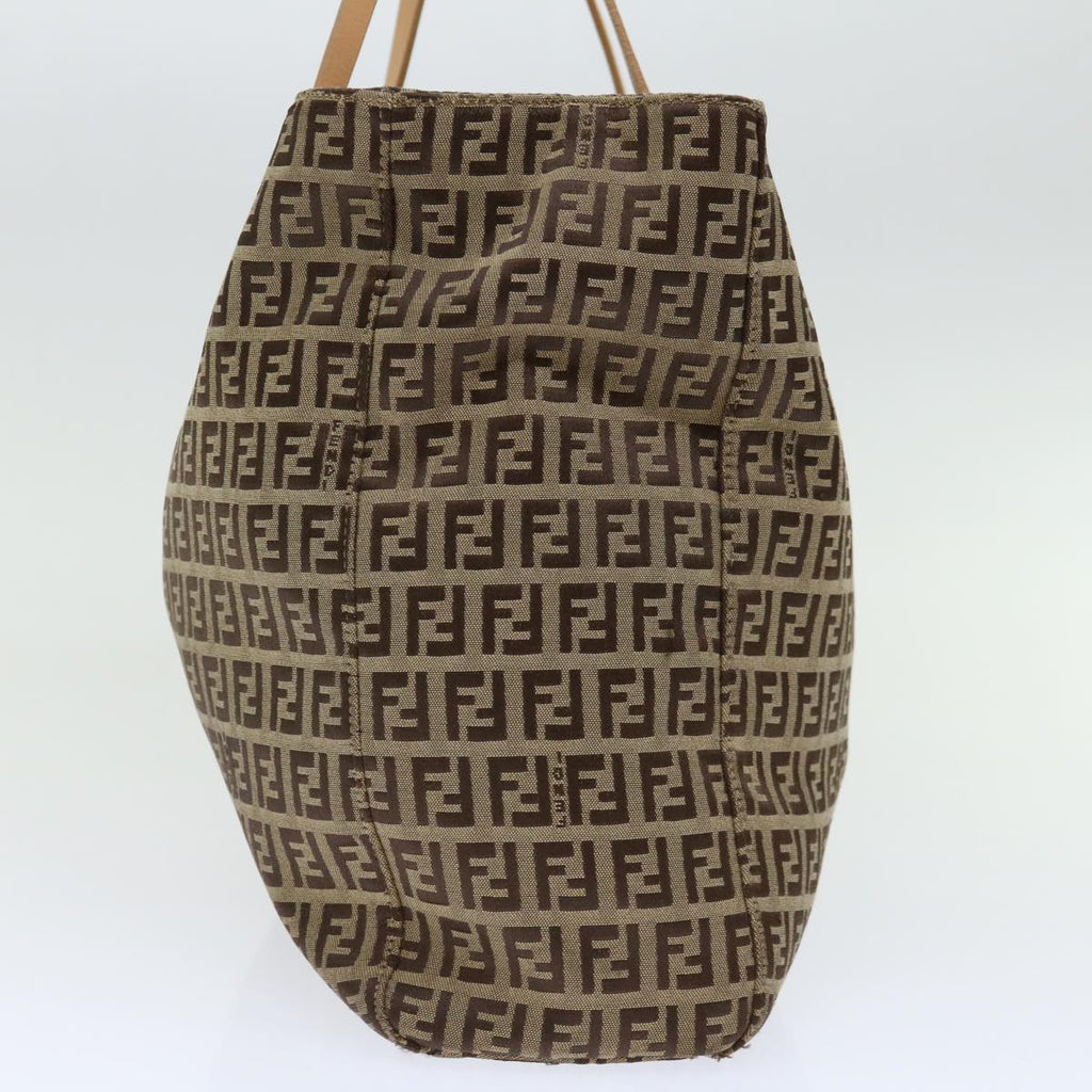 FENDI Zucchino Canvas Hand Bag Nylon Beigehk1256
