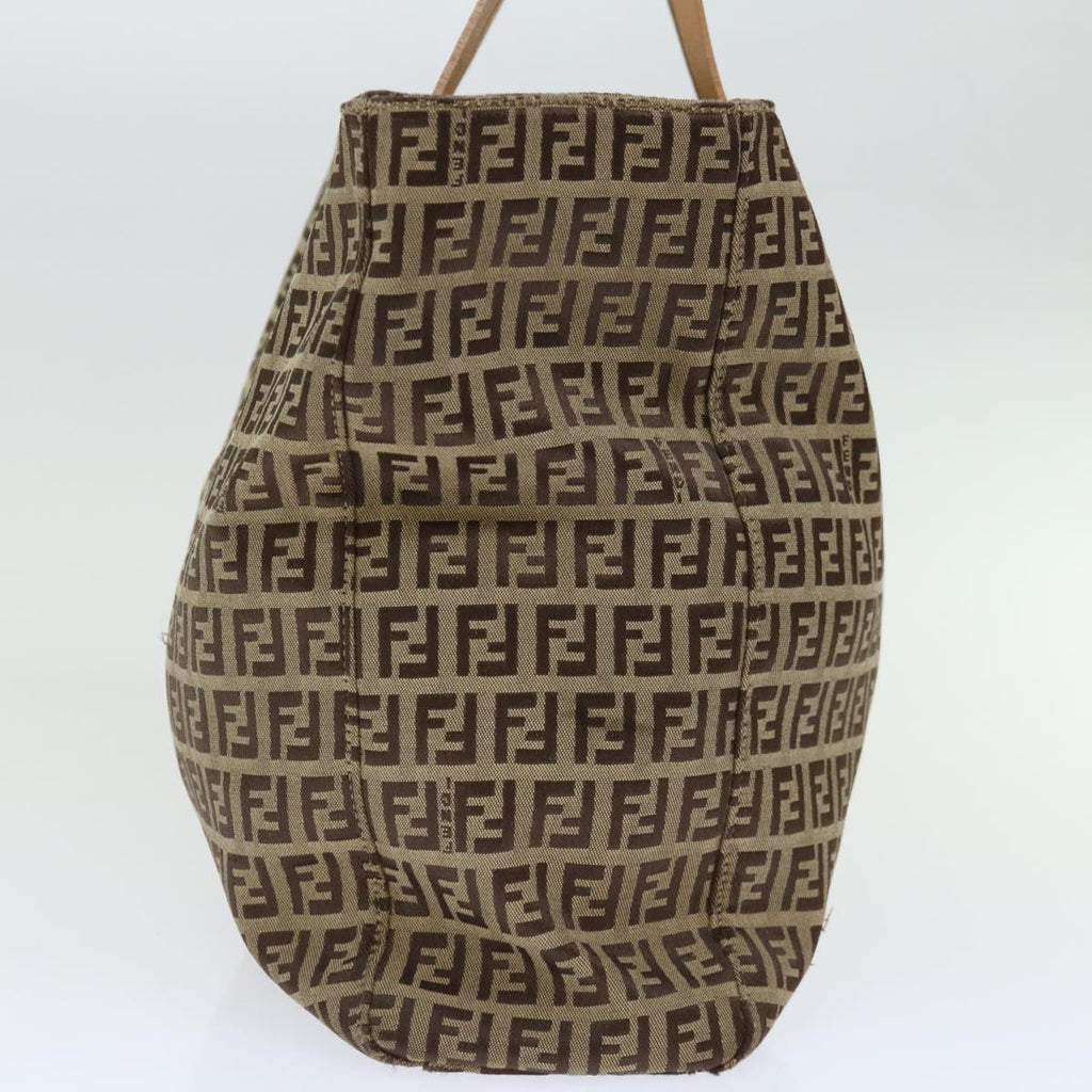 FENDI Zucchino Canvas Hand Bag Nylon Beigehk1256