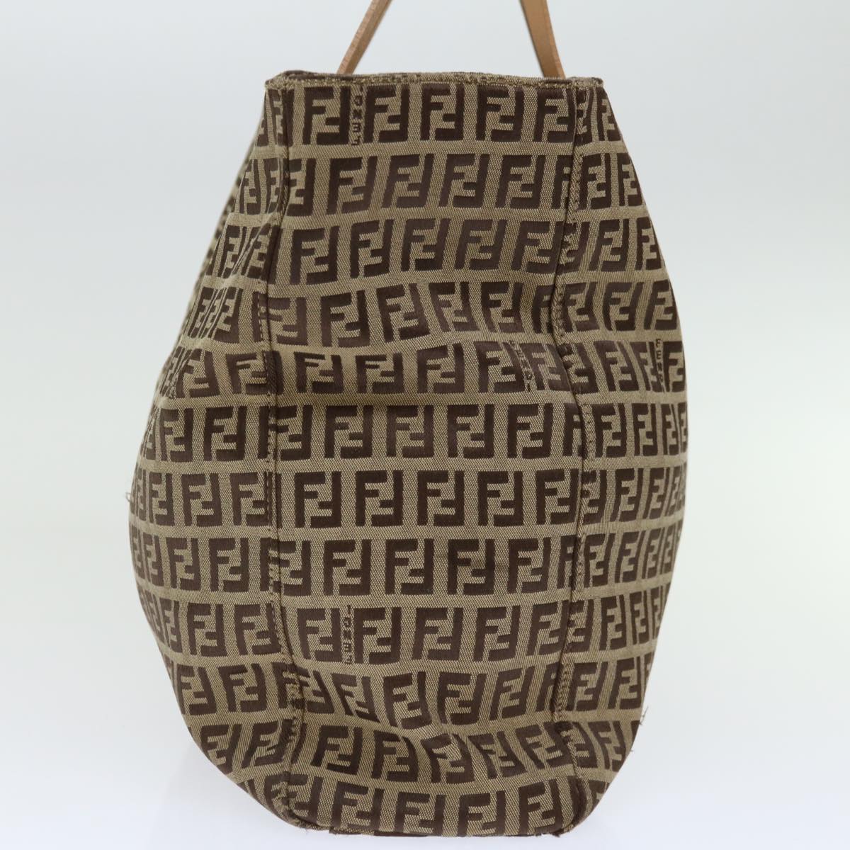 FENDI Zucchino Canvas Hand Bag Nylon Beigehk1256