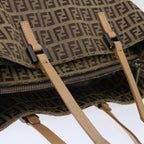 FENDI Zucchino Canvas Hand Bag Nylon Beigehk1256