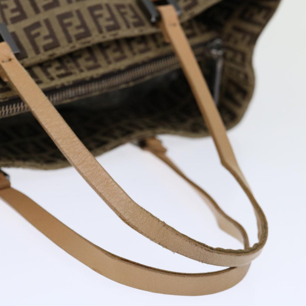 FENDI Zucchino Canvas Hand Bag Nylon Beigehk1256