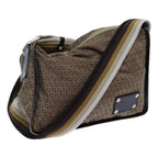 FENDI Zucchino Canvas Shoulder Bag Nylon Beigehk1267