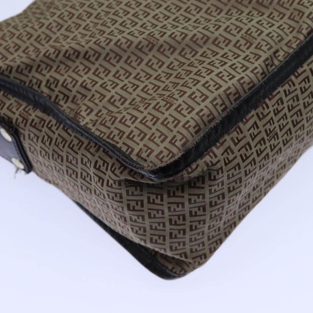 FENDI Zucchino Canvas Shoulder Bag Nylon Beigehk1267
