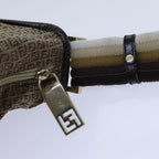 FENDI Zucchino Canvas Shoulder Bag Nylon Beigehk1267