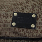 FENDI Zucchino Canvas Shoulder Bag Nylon Beigehk1267