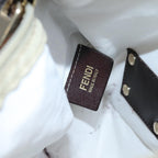 FENDI Zucchino Canvas Shoulder Bag Nylon Beigehk1267